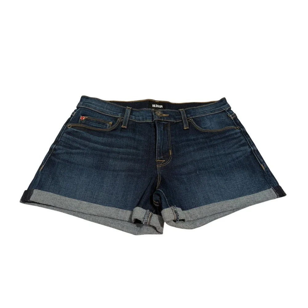 NWT Hudson ASHA Midrise Cuffed Denim Shorts Reverie Blue Women's 26